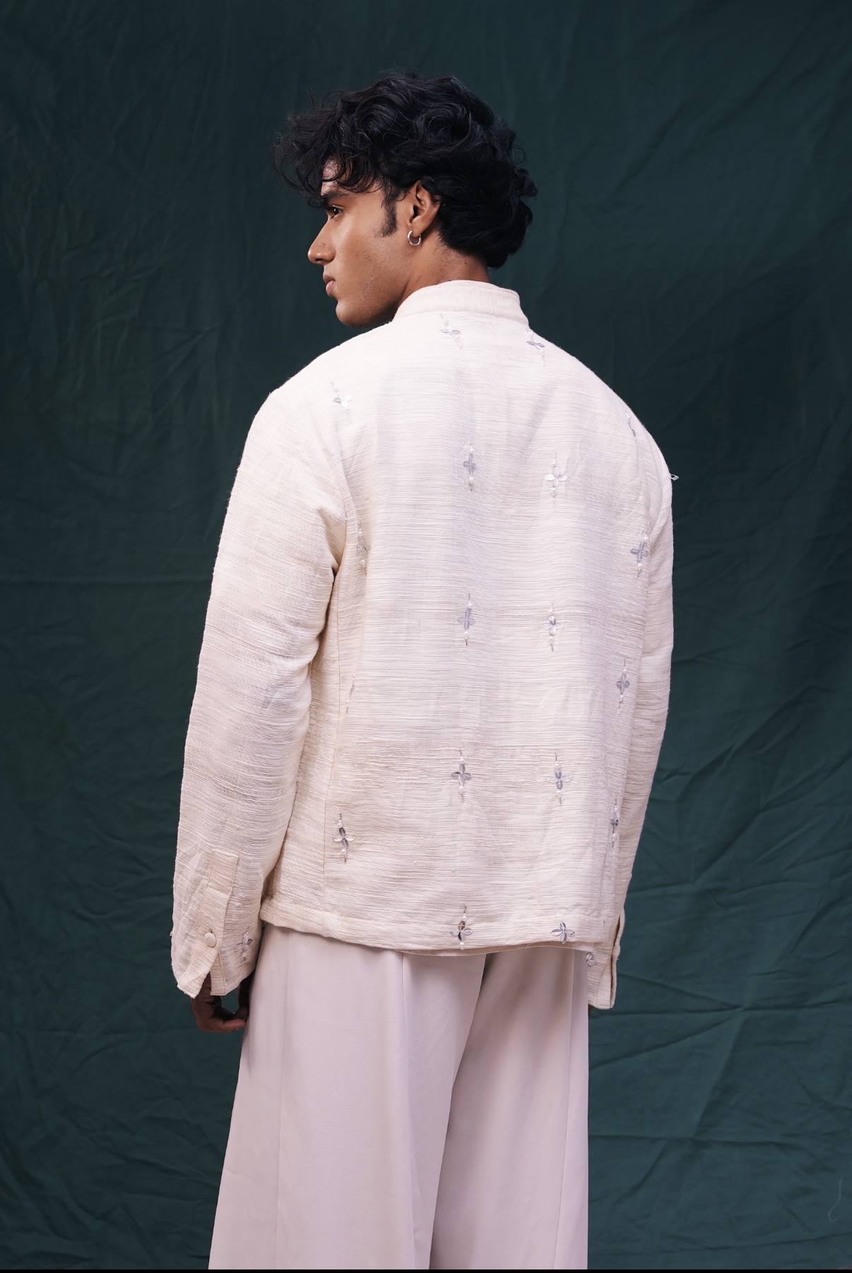 Khadi Blazer with metallic embellishment
